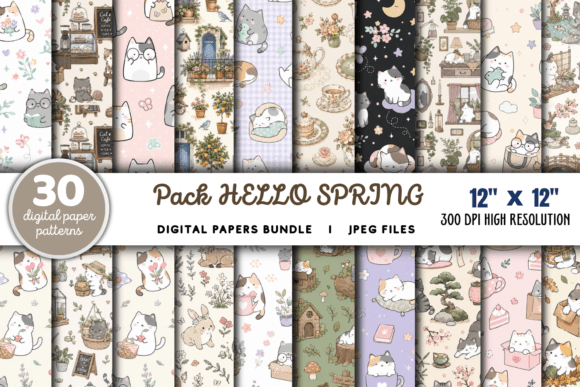 Download Digital Paper Pack Hello Spring Bundle - Spring bundle Collection