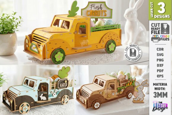 Download 3D Easter Truck Laser Cut Spring Bundle - Spring bundle Collection