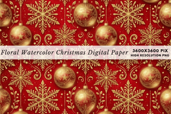 Download Floral Watercolor Christmas Patterns PNG - Premium Resources