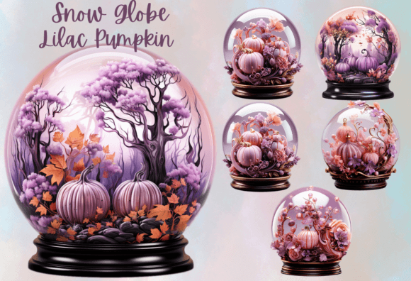 Download Snow Globe Lilac Pumpkin Png Clipart - Premium Bundle